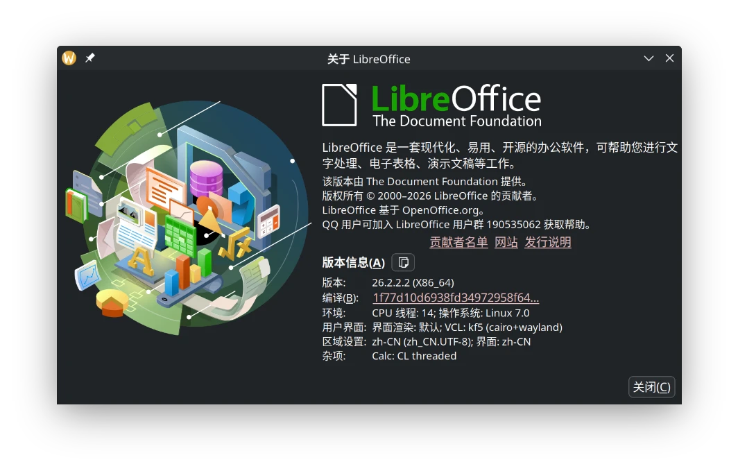 LibreOffice 关于页截图
